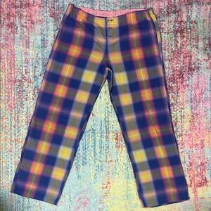 Victoria's Secret Men's Plaid Pants - Purple and Yellow